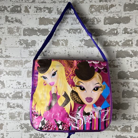 Bratz‎ Messenger Shoulder Bag Crossbody Bookbag Y2K Style Purple Cloe - Picture 1 of 13